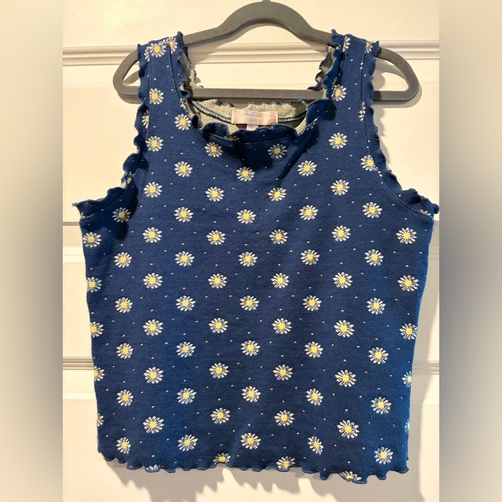Moa Moa Blue Floral Kids Tank Top